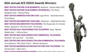 ACE Eddie Awards go to 'Boyhood,' 'Grand Budapest Hotel'