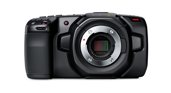 Front view of a black professional digital camera body with a silver lens mount and textured grip.