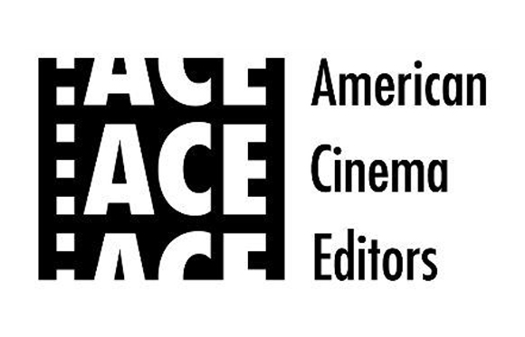 Black text reading 'American Cinema Editors' next to a graphic logo composed of stacked letters.