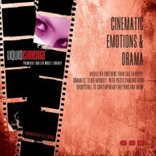 Album cover with a film strip on the left and text on a textured orange background.