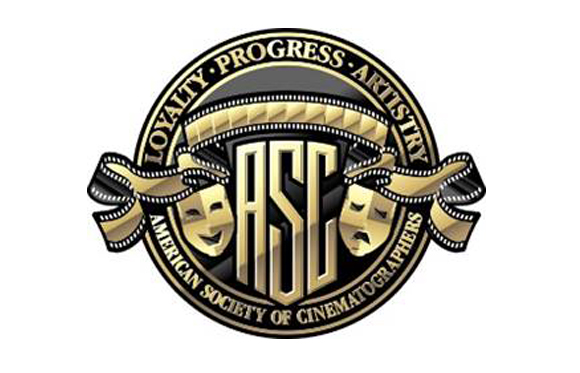 Circular gold and black logo for the American Society of Cinematographers featuring the letters ASC.