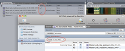 Software interface showing a video media library and a search bar with the term 'economy' entered.
