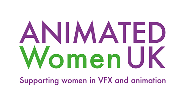 Logo for Animated Women UK with purple and green text on a white background.