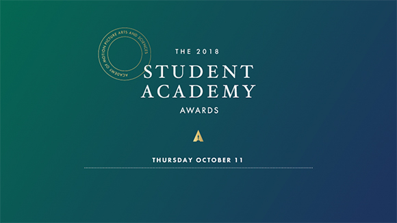 Graphic announcement for the 2018 Student Academy Awards on Thursday, October 11.