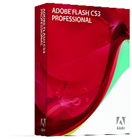 A red and white software box for Adobe Flash CS3 Professional.