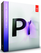 A white software box for Adobe Premiere Pro CS5.5 with a large black and purple Pr logo.