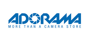 Blue Adorama logo with a camera aperture icon in the letter O and the slogan 'MORE THAN A CAMERA STORE'.