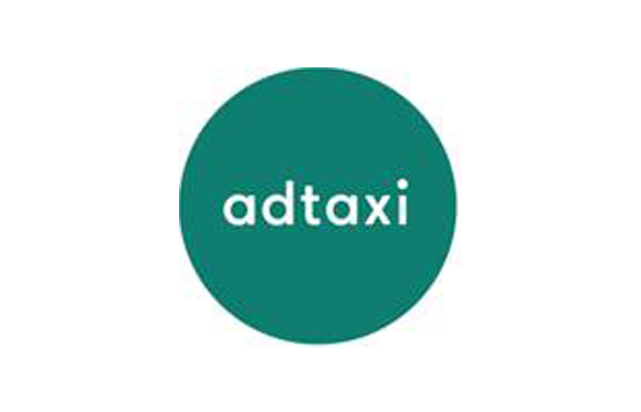 The word adtaxi in white lowercase letters centered inside a teal circle.