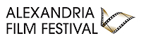 Logo for Alexandria Film Festival with text and a stylized film strip icon.