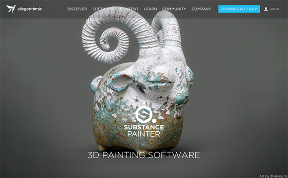 A weathered, white and teal textured ram sculpture against a dark gray background.