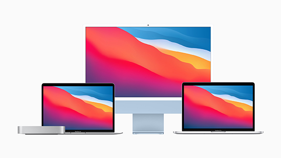 A desktop monitor, a laptop, and a smaller laptop displayed against a white background.