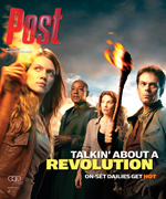 Four people stand together, one holding a torch. The text on the image reads "TALKIN' ABOUT A REVOLUTION".
