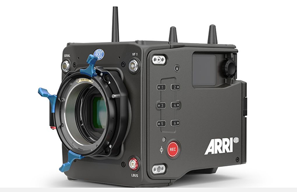 A black ARRI digital cinema camera with a large lens mount and three antennas on top.