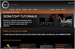 A dark-themed website interface for Scratch tutorials with orange accents and text sections.