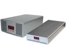 Two rectangular grey electronic hardware boxes with ATTO logos on a white background.