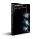 A black software box for Autodesk Maya Entertainment Creation Suite 2010 with blue glowing abstract graphics.