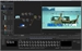 A dark-themed video editing software interface showing a timeline, media library, and a preview window.