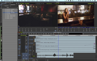 A computer screen displaying the Avid Media Composer video editing software interface.