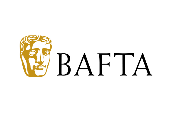 Gold mask icon next to the word BAFTA in black serif font on a white background.