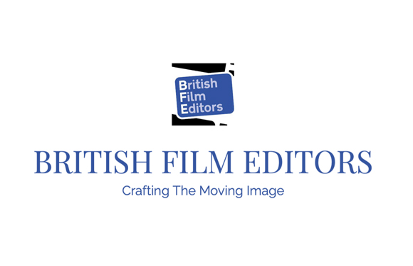British Film Editors logo with a blue rectangular icon and blue text on a white background.
