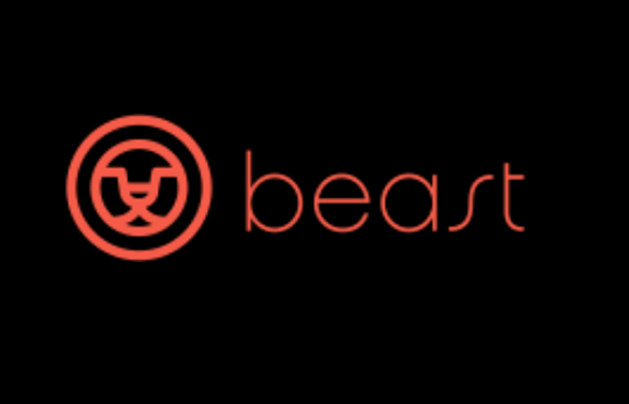 Red circular icon containing a stylized animal face next to the word 'beast' in lowercase letters.