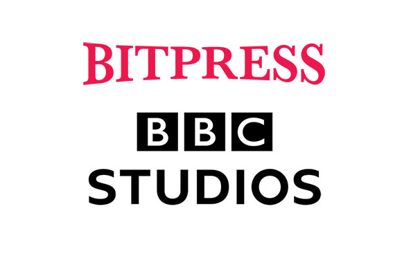 Red Bitpress text above black BBC Studios logo on a white background.