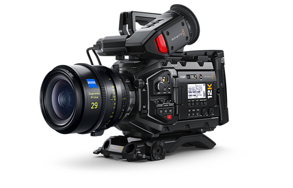 A professional black digital cinema camera with a large Zeiss Supreme Prime lens on a white background.