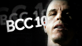 A man's face in dramatic low lighting next to the text BCC 10 on a dark background.