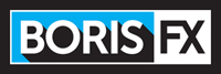Boris FX logo with BORIS in white on blue and FX in black on white.