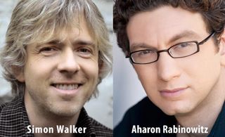 Side-by-side portraits of Simon Walker and Aharon Rabinowitz.