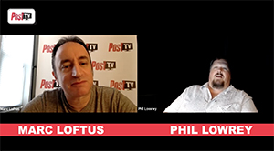 Split screen showing Marc Loftus on the left and Phil Lowrey on the right during a video call.