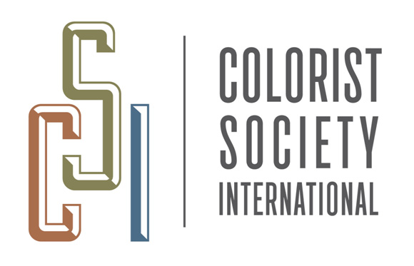 Logo for Colorist Society International featuring stylized letters CSI and the full name in gray text.