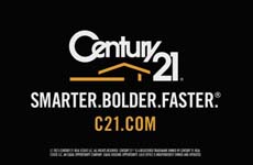 Century 21 logo with a house icon, the slogan SMARTER. BOLDER. FASTER., and the website C21.COM.
