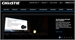 A dark website interface with a navigation menu and a large video player displaying a white screen.