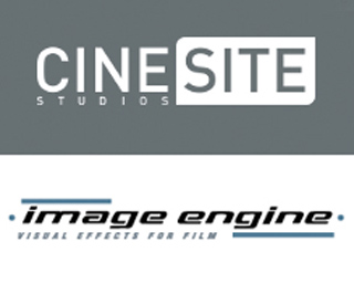 Logos for CineSite Studios and Image Engine displayed on gray and white backgrounds.