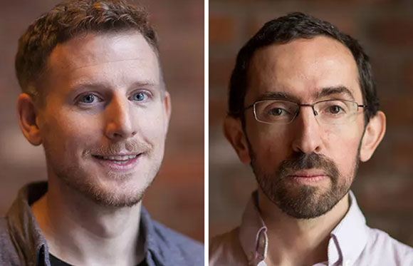 Two men looking at the camera in close-up headshots against a blurred background.