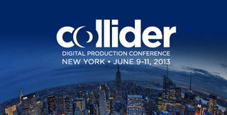 Collider Digital Production Conference logo over a night view of the New York City skyline.