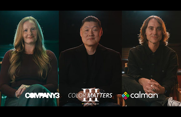 Three portraits of people arranged horizontally above Company3, Color Matters, and Calman logos.