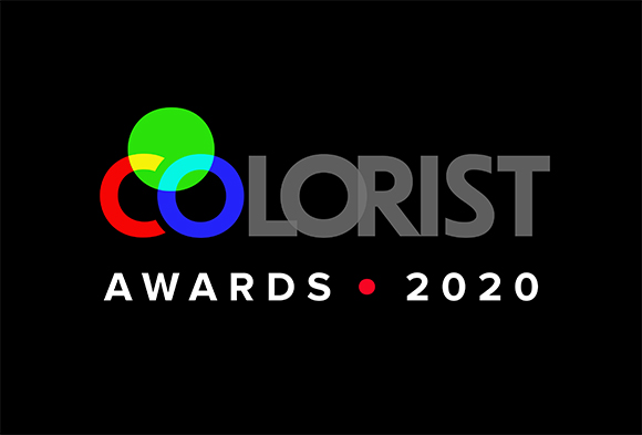 Logo for Colorist Awards 2020 featuring overlapping colorful circles and gray text on a black background.
