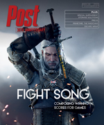 Cover of Post Magazine with a character holding a sword, text reads "FIGHT SONG".