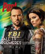 Man in FBI vest and tattooed woman on magazine cover promoting Fall TV Premieres.