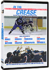 VHS box art for 'In the Crease' featuring hockey players on ice and a team celebrating.