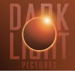 Logo for Dark Light Pictures featuring a solar eclipse over large text.