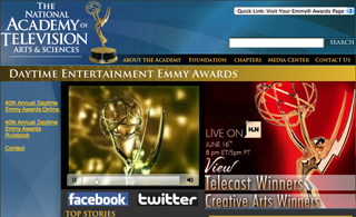 Website for The National Academy of Television Arts & Sciences featuring Daytime Emmy Awards information.