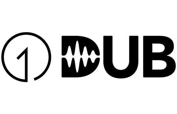 Black logo featuring a circle with a number one and the text DUB with a waveform inside the letter D.