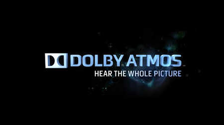 Dolby Atmos logo with the tagline Hear the Whole Picture against a dark, nebulous background.