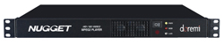 Black Nugget MP3/MP4 player rack-mount device with buttons and indicator lights.