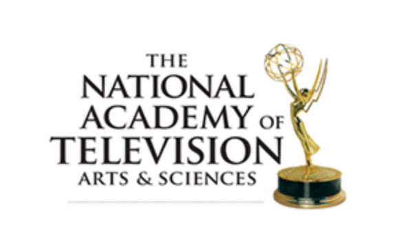 Logo for The National Academy of Television Arts & Sciences with an Emmy Award trophy icon.