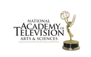 Logo for the National Academy of Television Arts & Sciences next to an Emmy Award trophy.