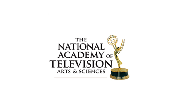 Logo for The National Academy of Television Arts & Sciences with an Emmy award statue.